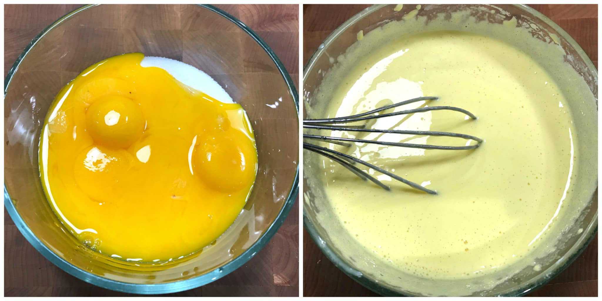 whisking egg yolks
