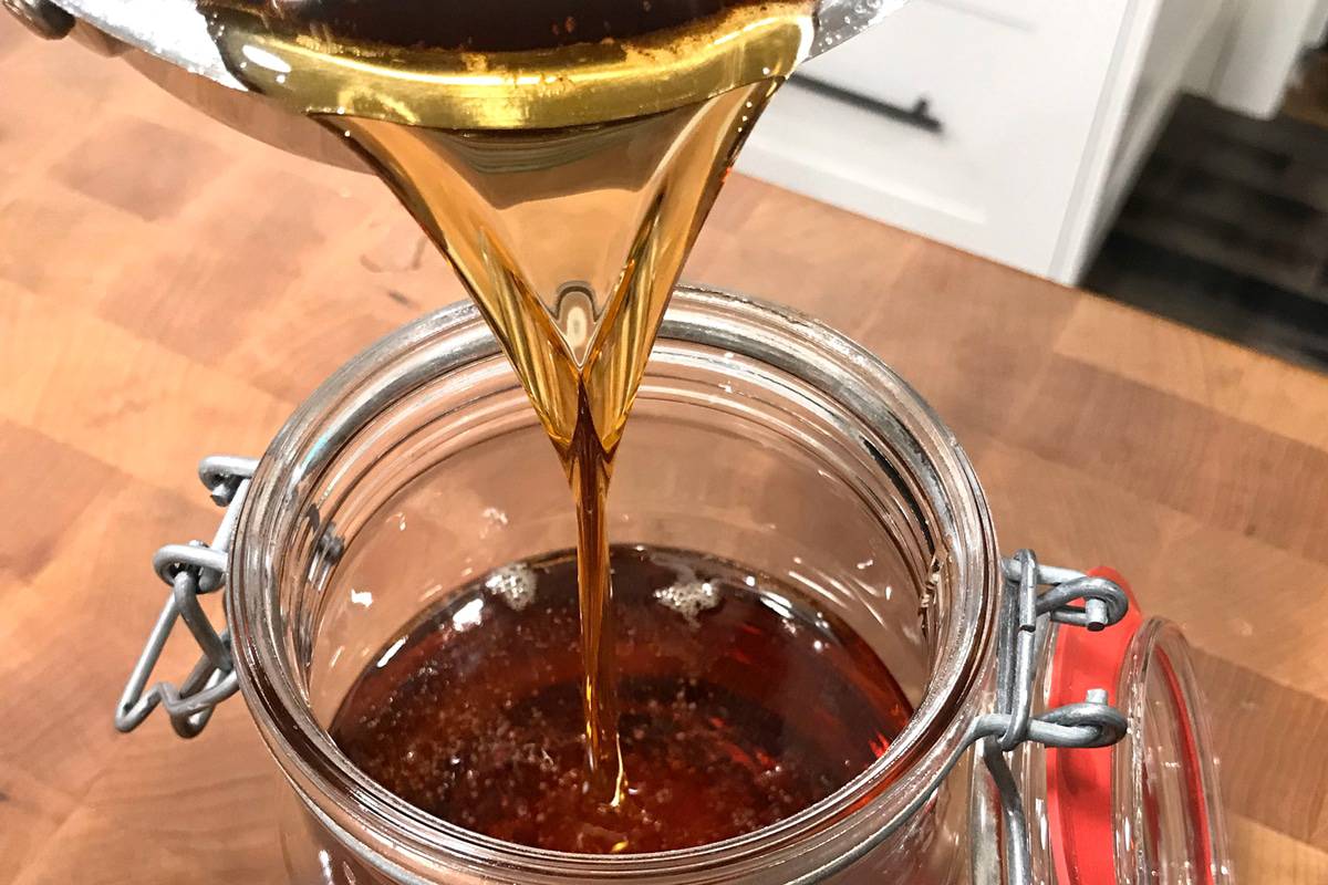 pouring into a jar