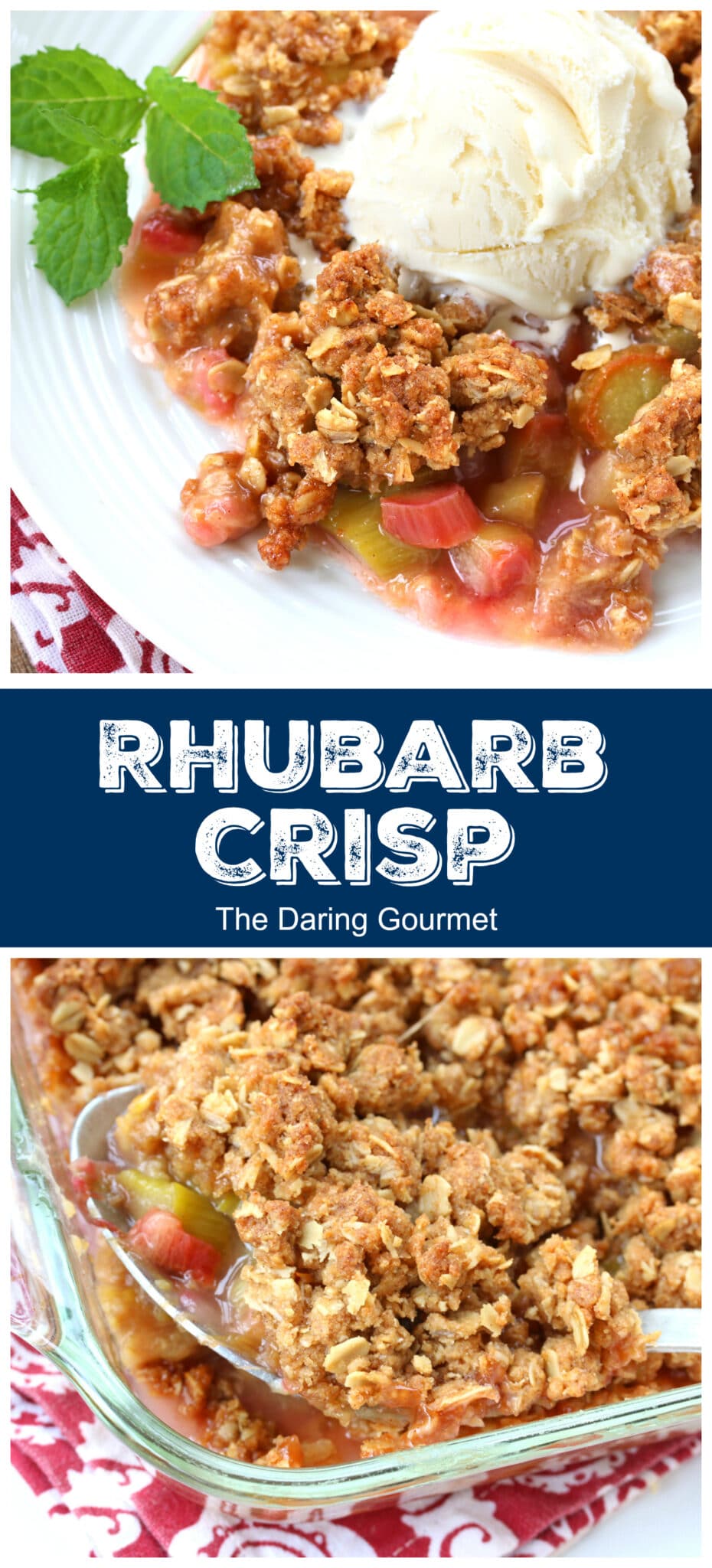 rhubarb crisp recipe best homemade crumble traditional oats brown sugar nuts almond flour crunchy vanilla