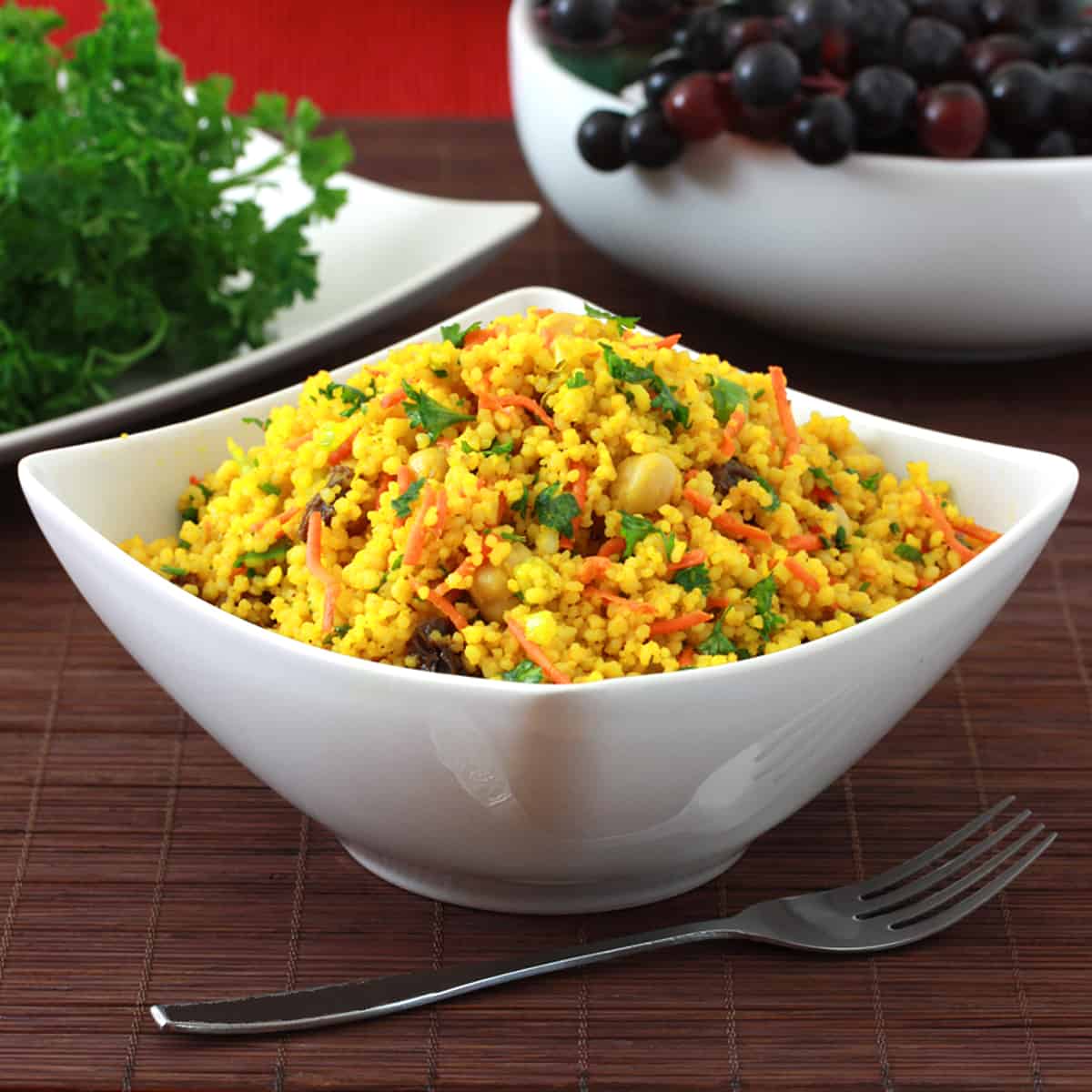 curried couscous salad recipe raisins honey sweet curry turmeric carrots garbanzo beans chickpeas deli copycat