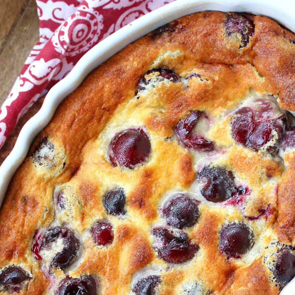 cherry clafoutis recipe traditional authentic french dessert fruit almond custard