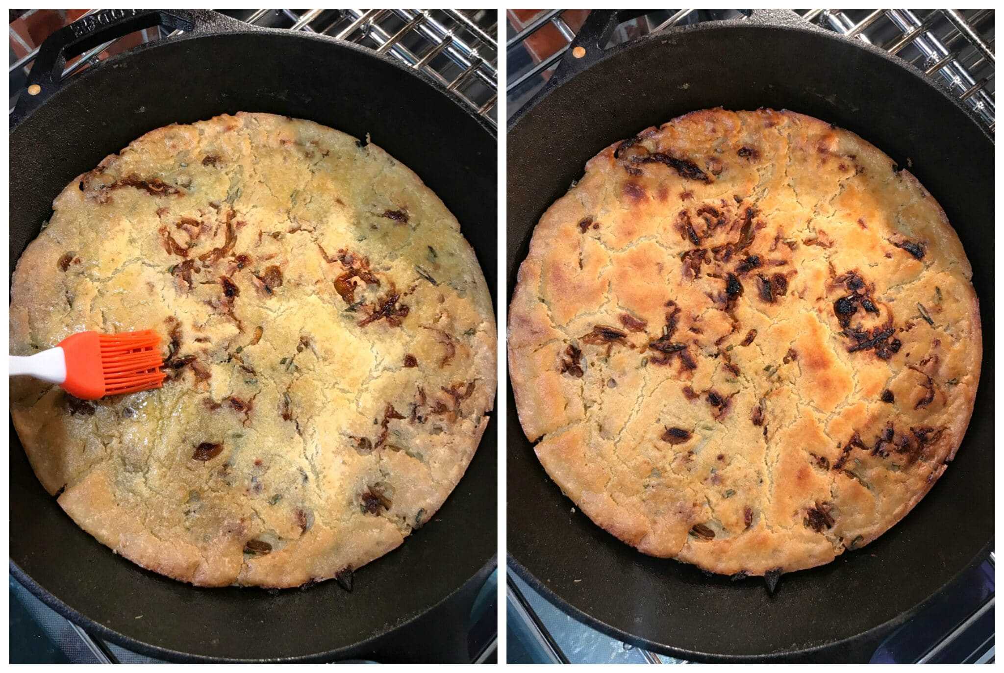 socca recipe authentic traditional chickpea garbanzo bean flatbread pancake pepper caramelized onions Nice France Provence farinata
