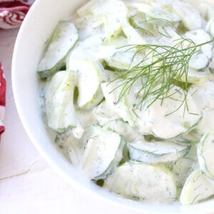 german cucumber salad recipe creamy sour cream dill onions herbs
