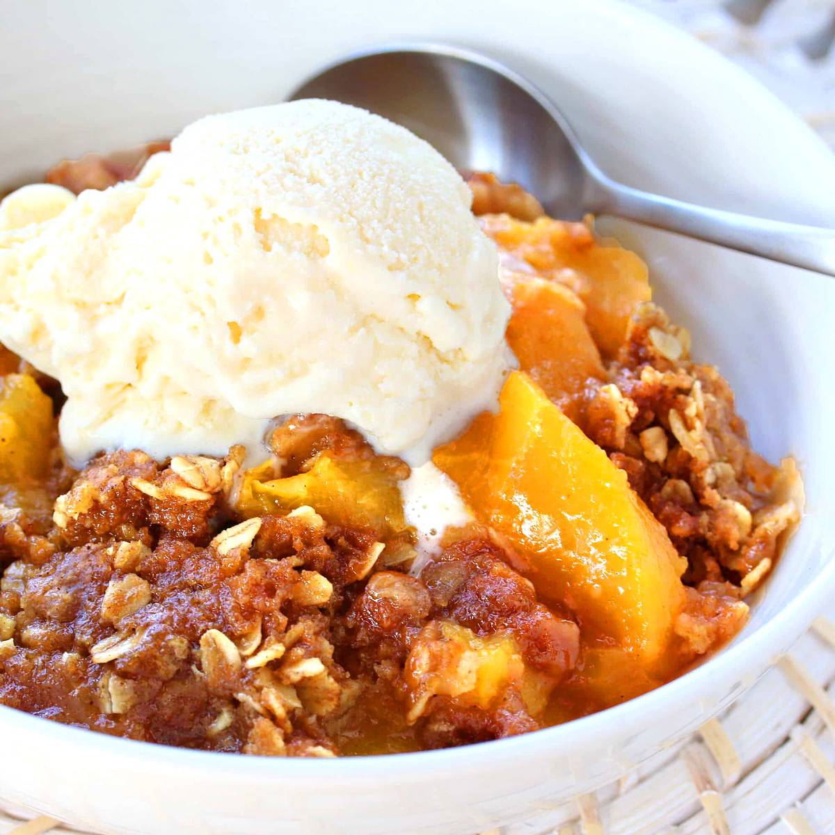 peach crisp recipe best slow cooker crock pot oven