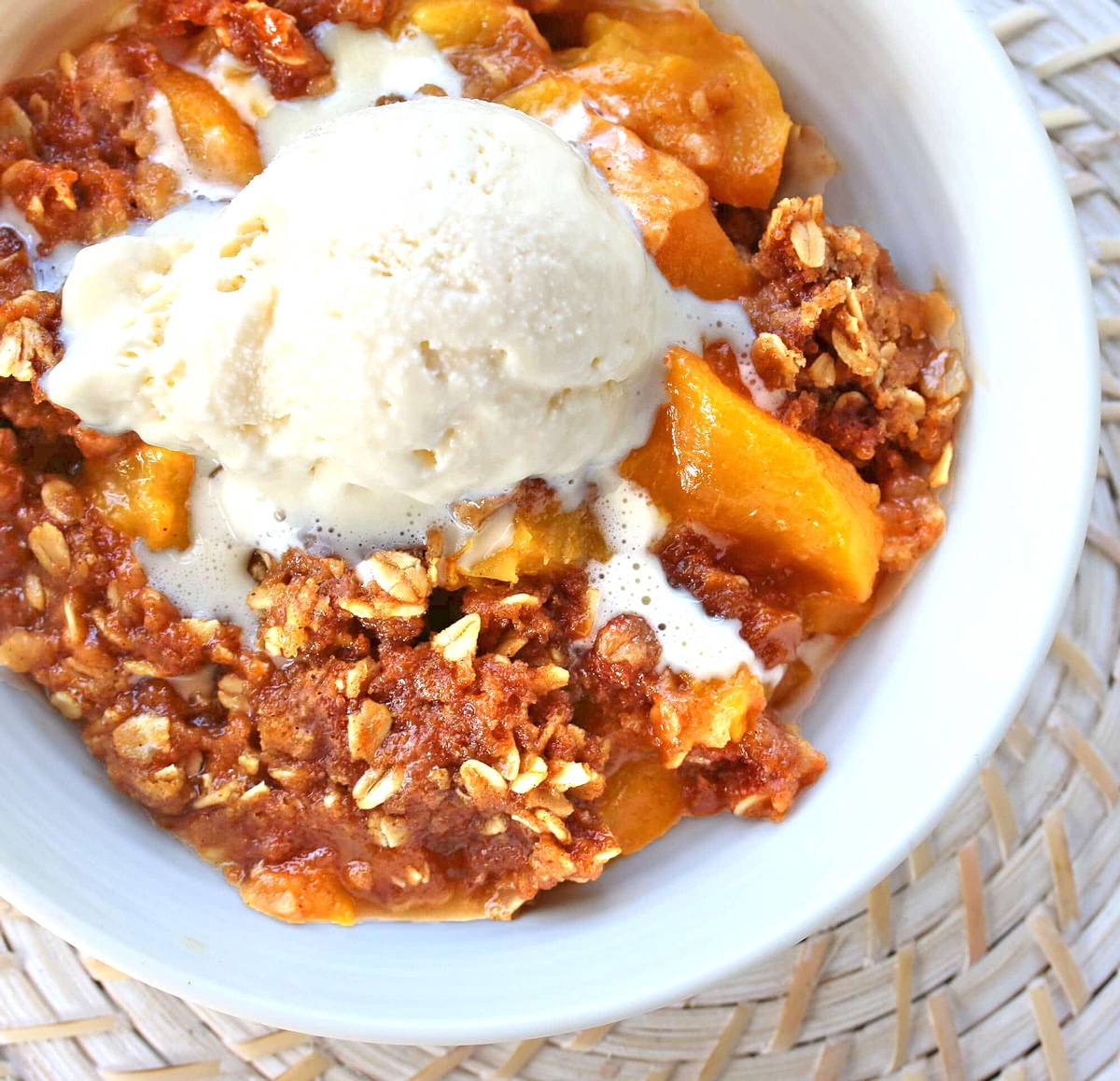 peach crisp recipe best slow cooker crock pot oven