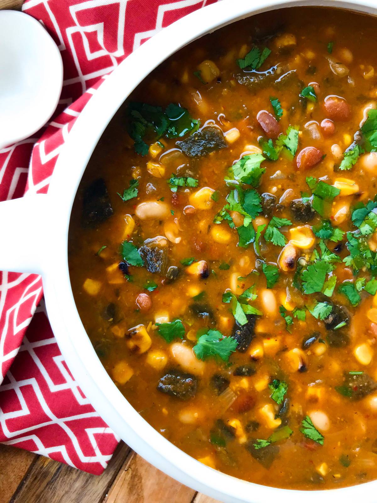 white bean chili recipe roasted corn peppers aneto 