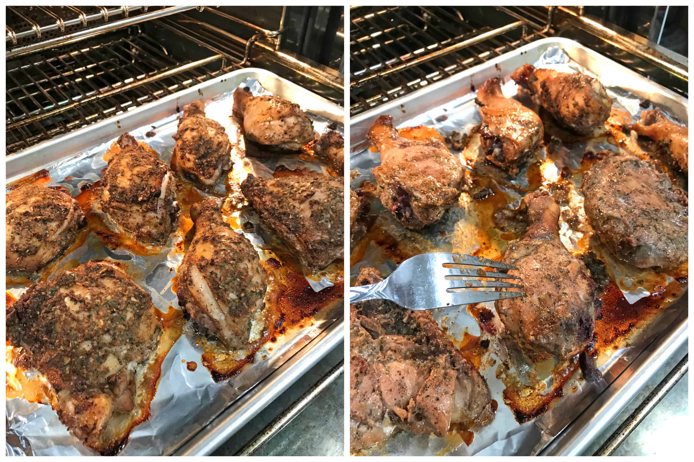 cooking on baking sheet in oven