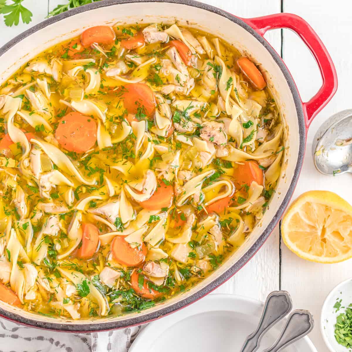 Fresh Herb Chicken Noodle Soup - Wandering Chickpea