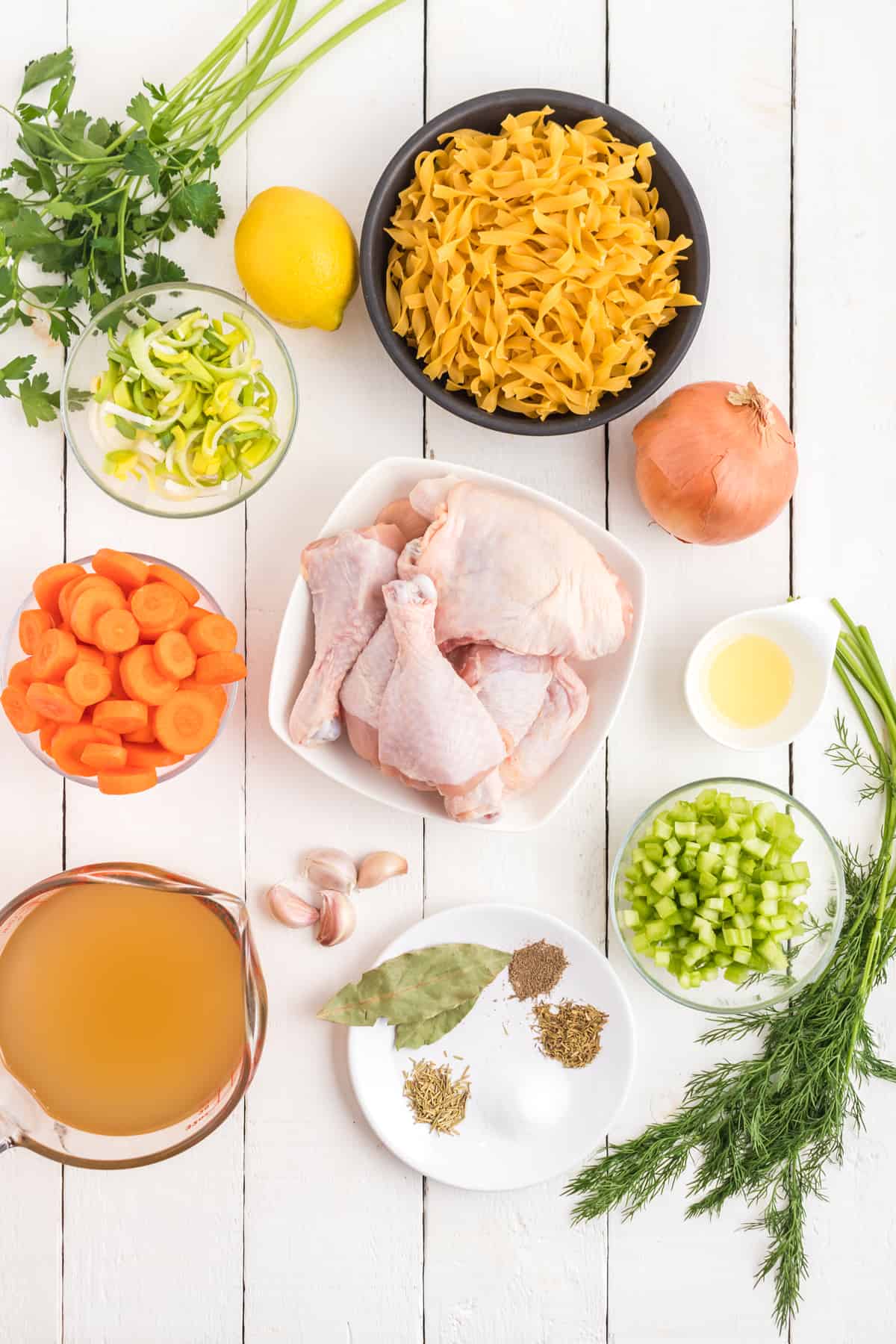 ingredients laid out on table