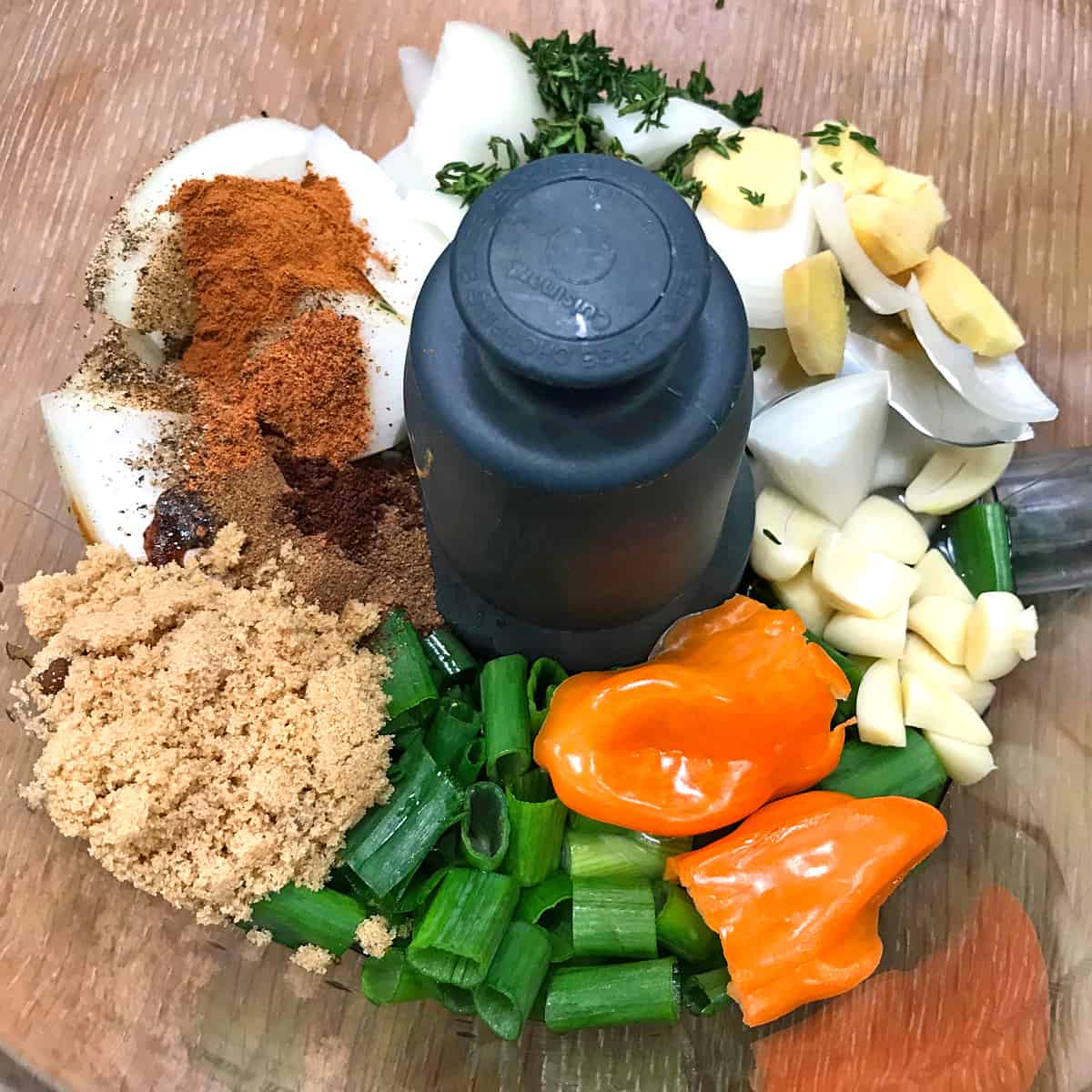 ingredients in a food processor