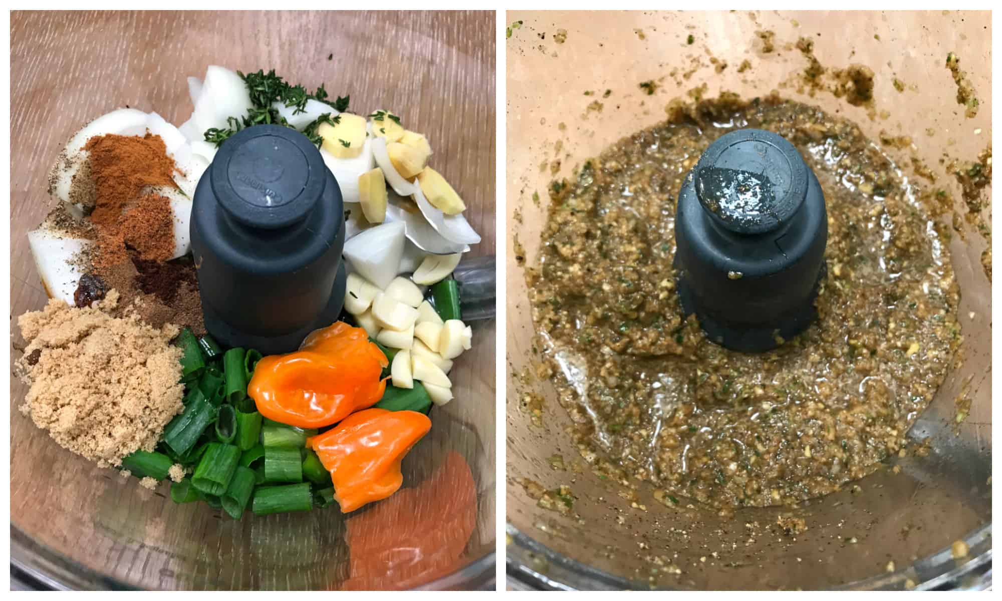 blending ingredients in a food processor