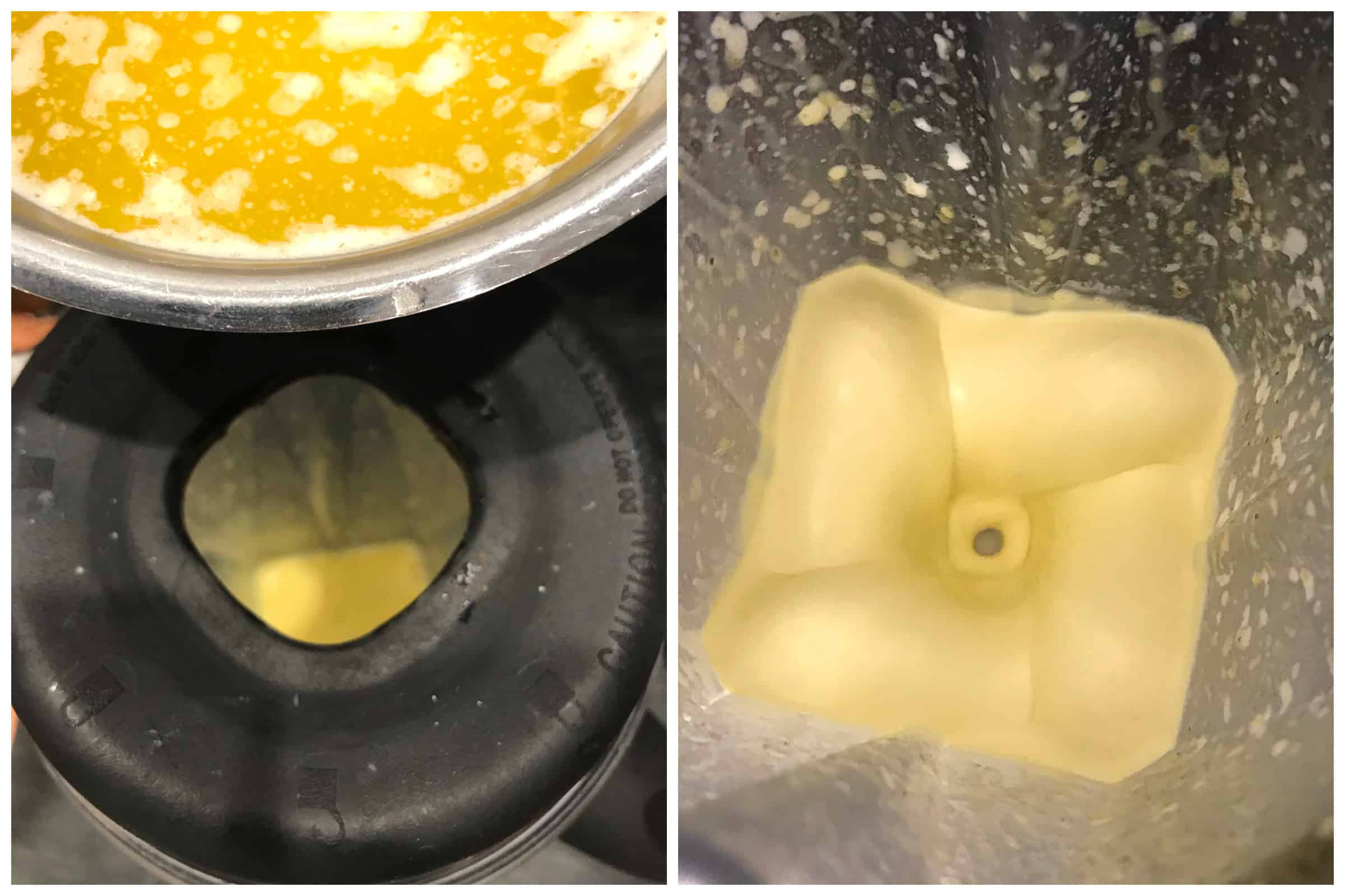 blending butter mixture in blender