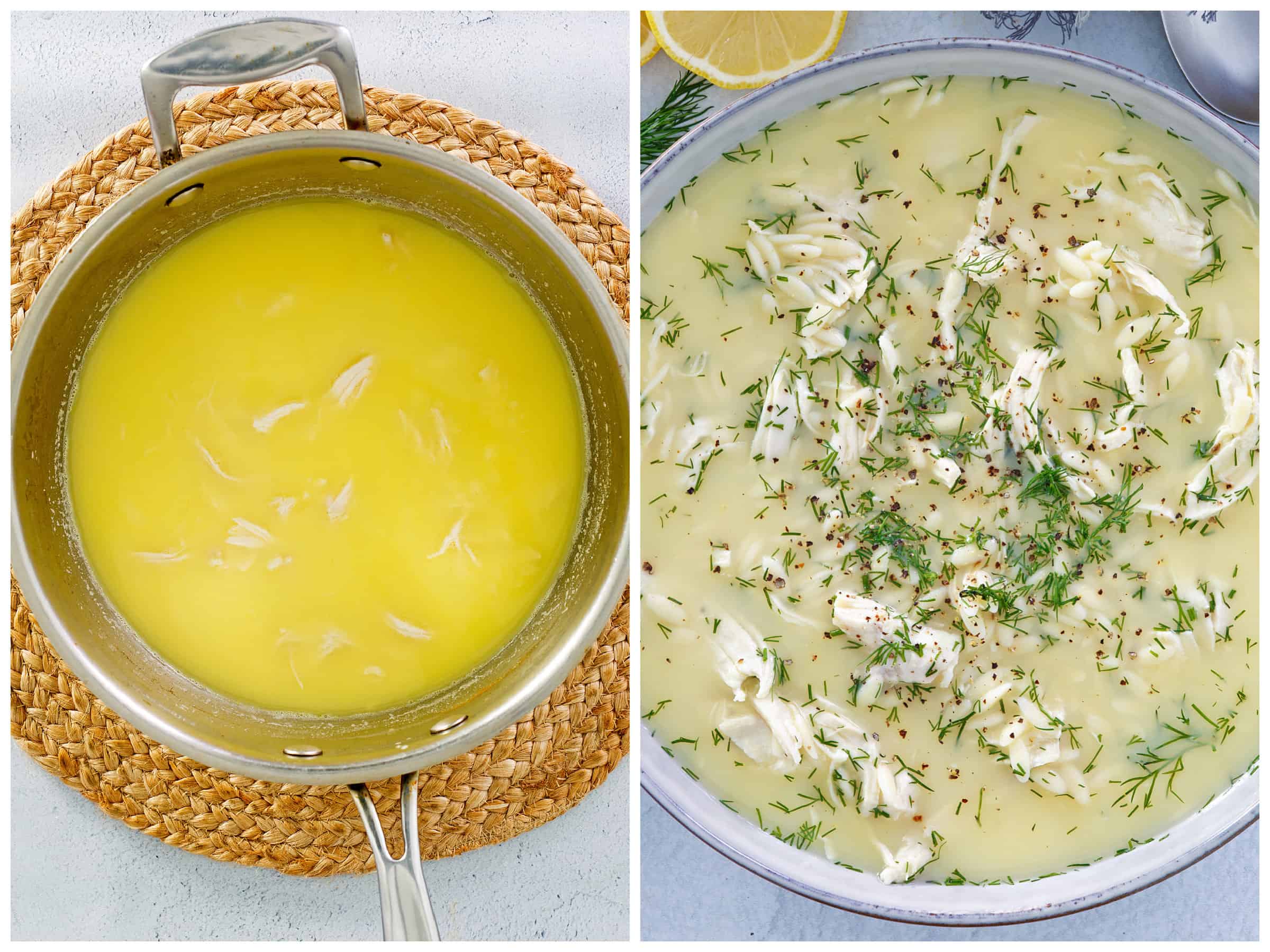 adding chicken and broth
