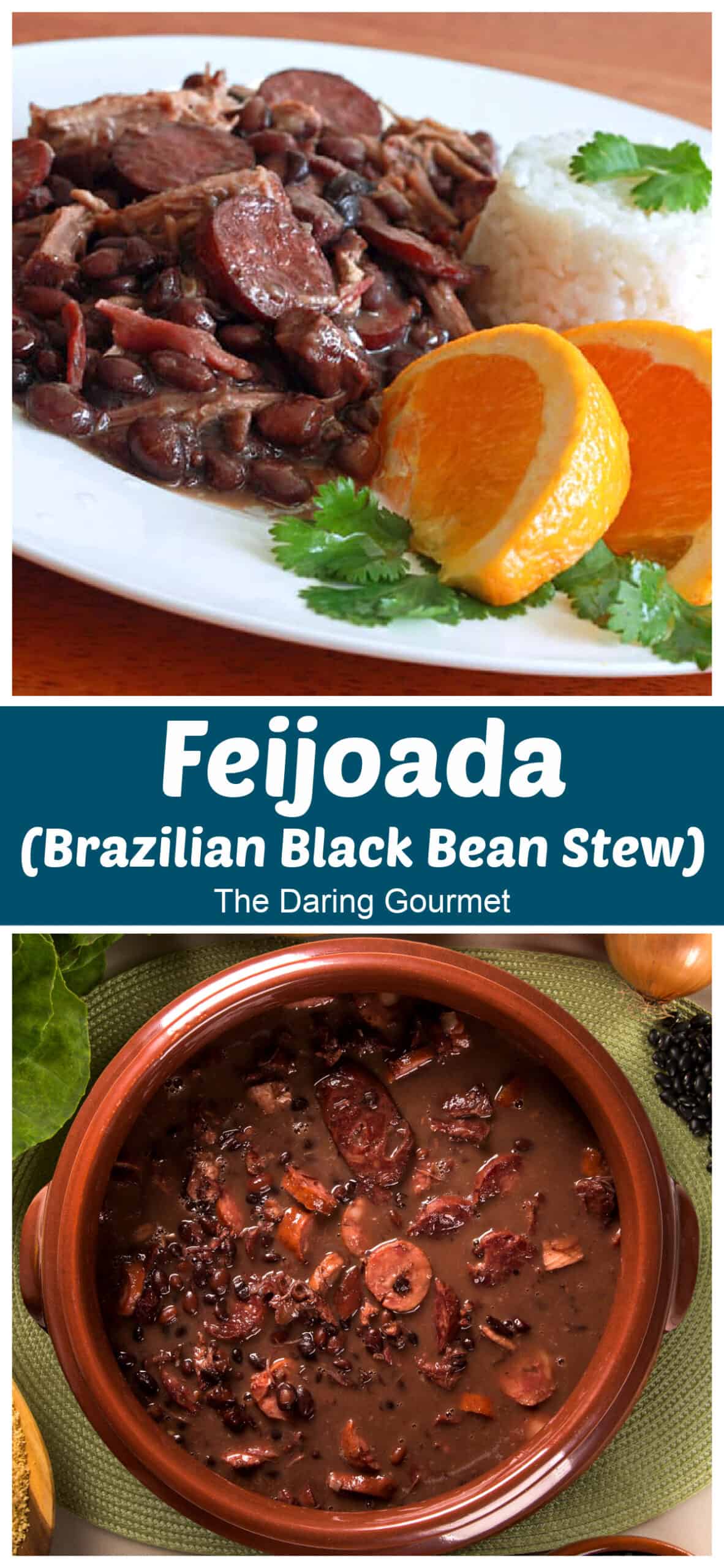 feijoada recipe Brazilian black bean stew sausage smoked meats pork beef linguica Portuguese oranges rice