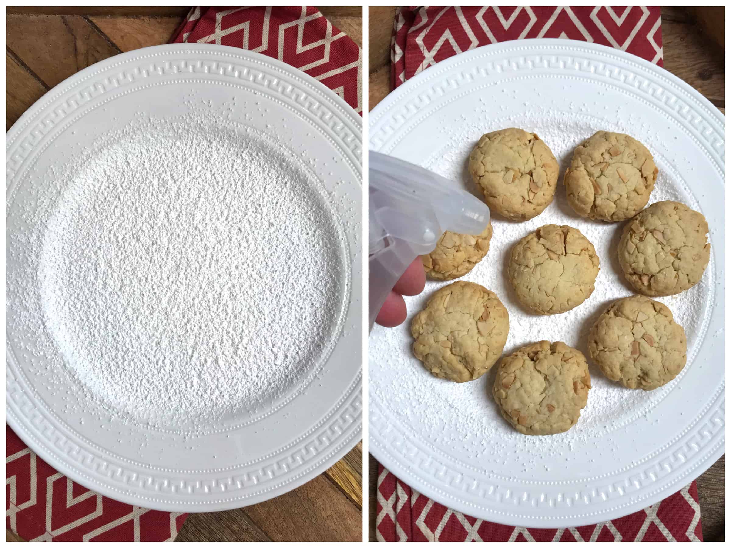 kourabiedes recipe greek almond cookies butter brandy whiskey cognac liquor rose water