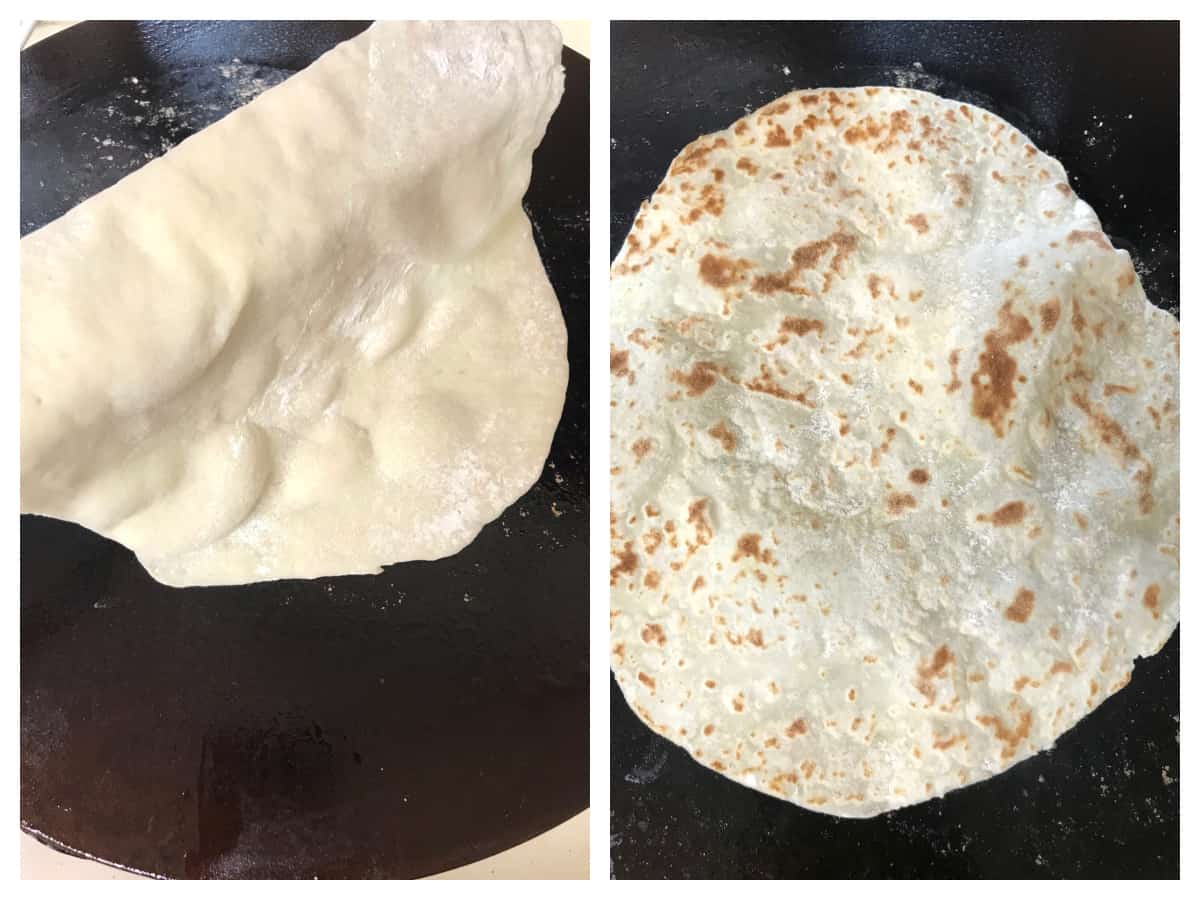 flip lefse over and cook on other side