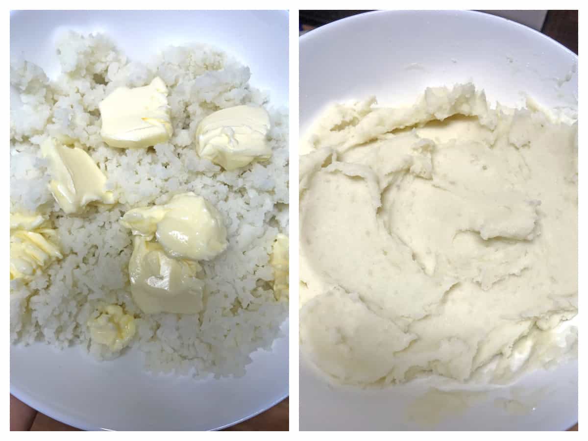 add butter to potatoes