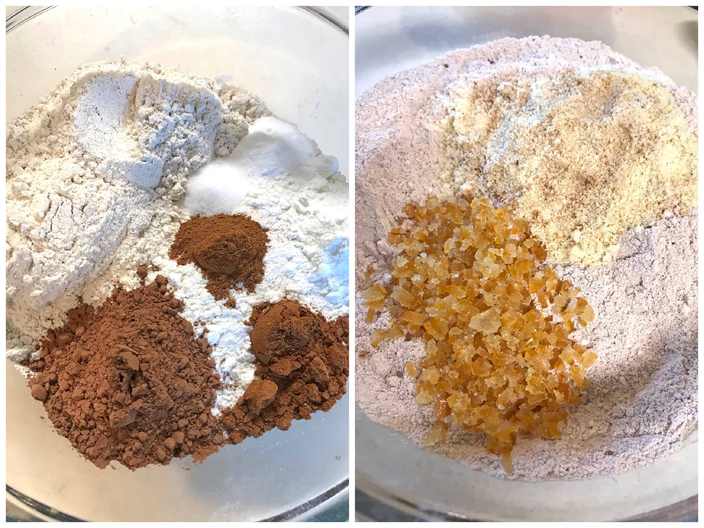 combining flour and spices in mixing bowl
