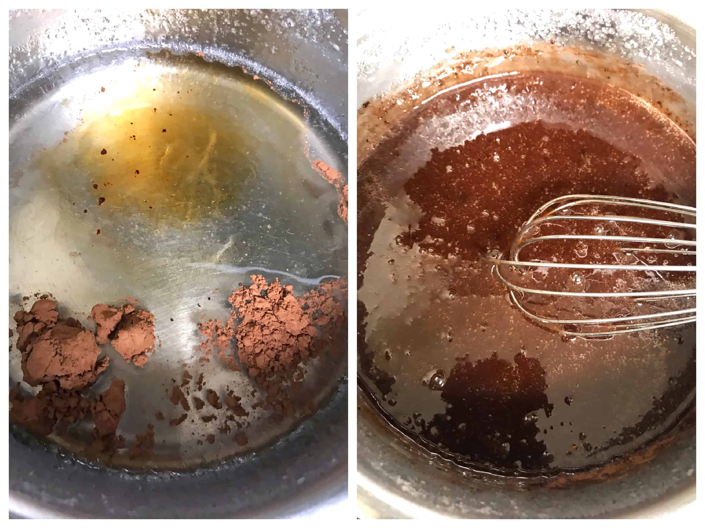 making chocolate glaze
