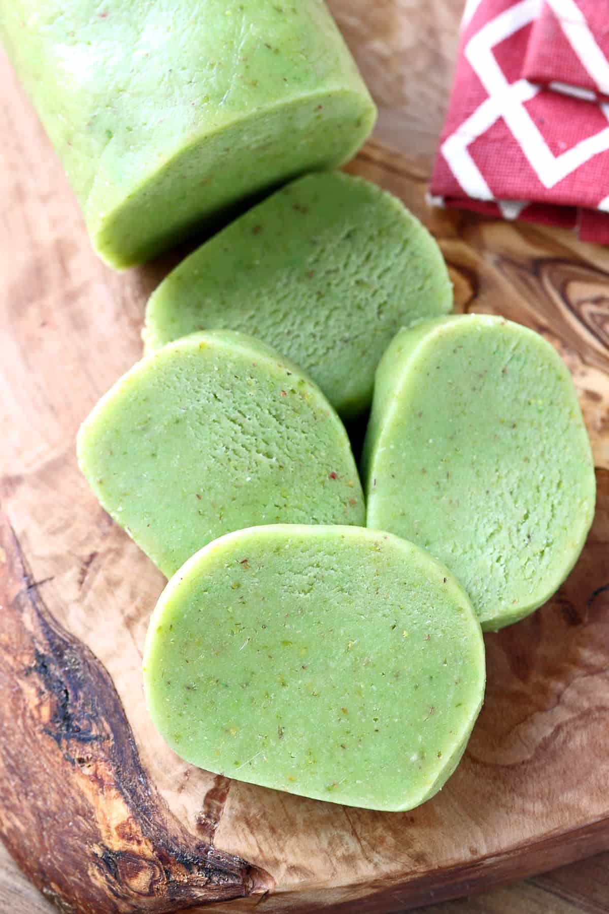 pistachio marzipan recipe homemade pistachio nuts almonds rum orange blossom water easy Austrian German Mozartkugeln