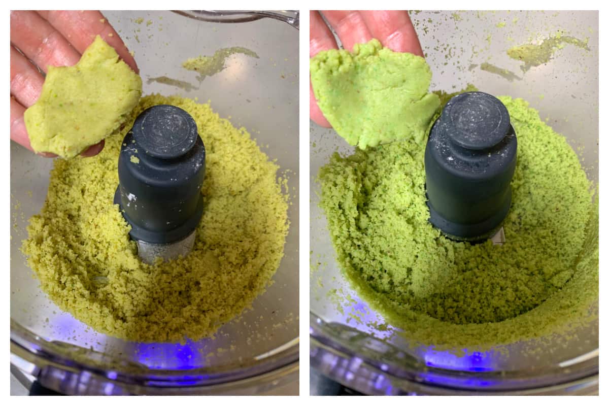 pistachio marzipan with or without green food coloring