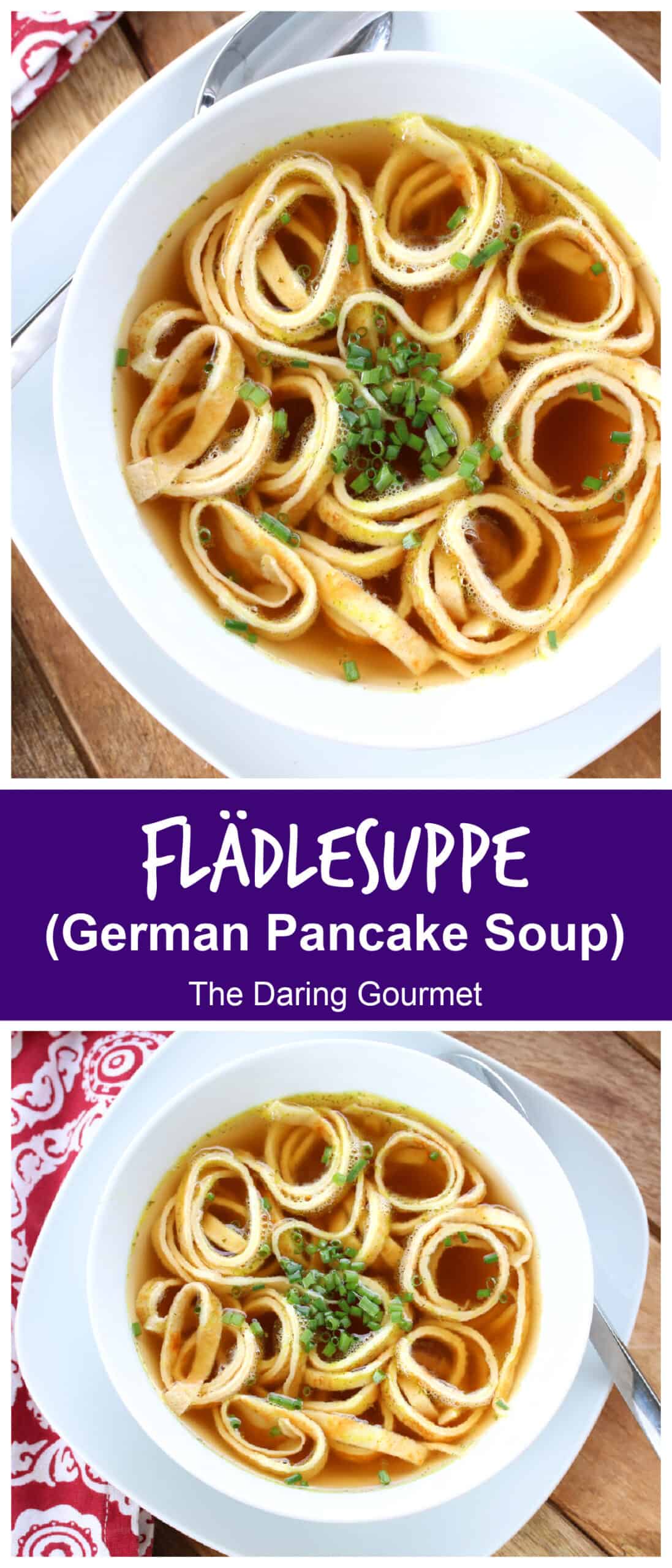 flaedlesuppe recipe authentic German pancake soup beef broth