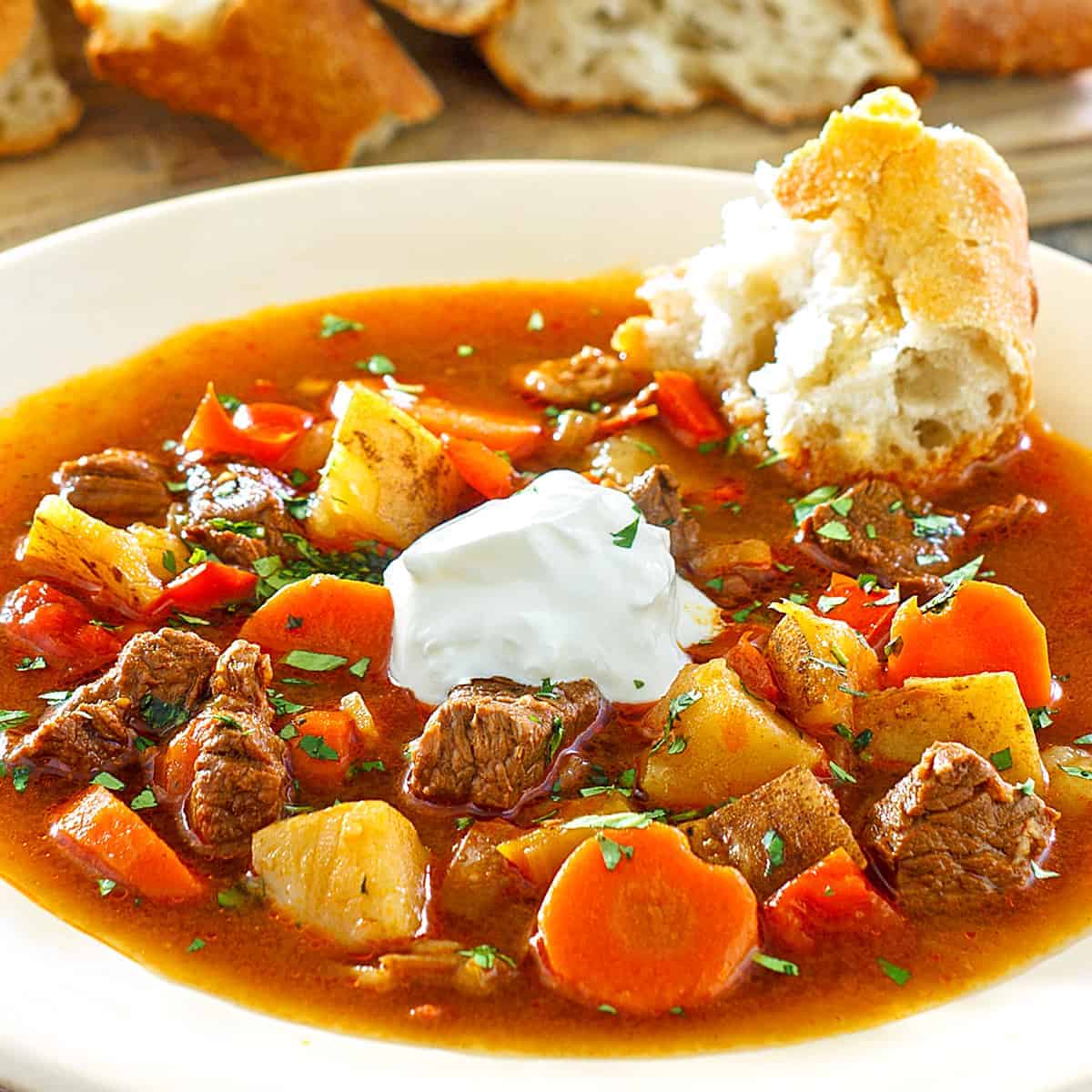 Authentic Hungarian Goulash (Gulyás) - The Daring Gourmet