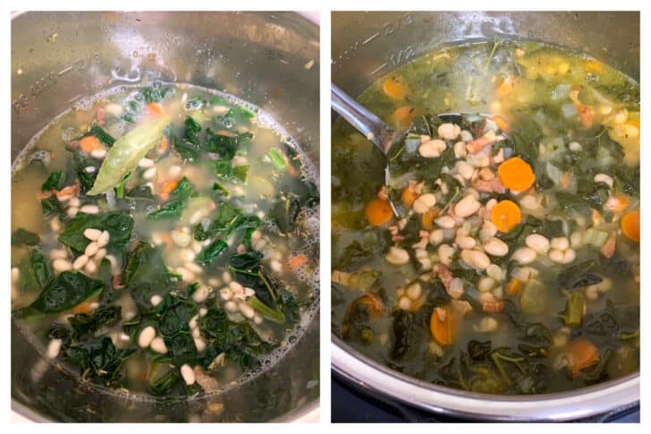 white bean kale soup recipe instant pot pressure cooker bacon easy healthy