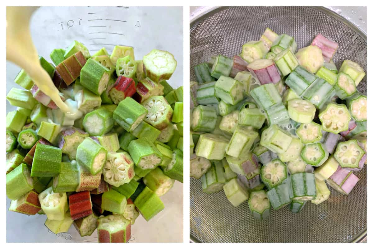 soaking veggies in buttermilk