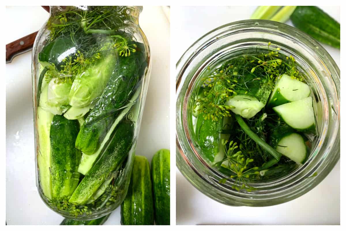 preparing jars for brine