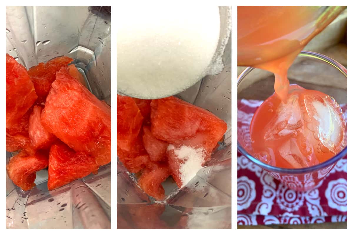 blending ingredients with sugar