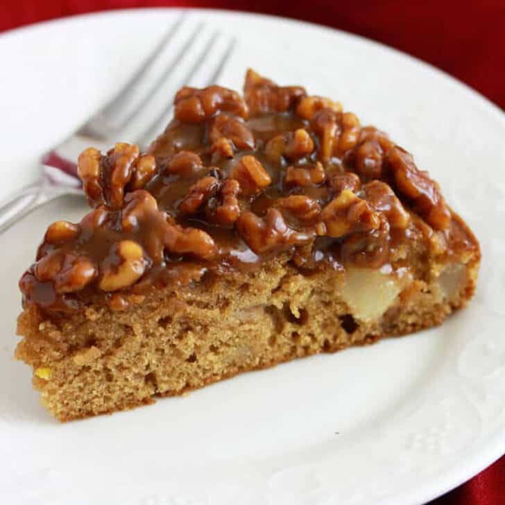 caramel pear walnut cake recipe