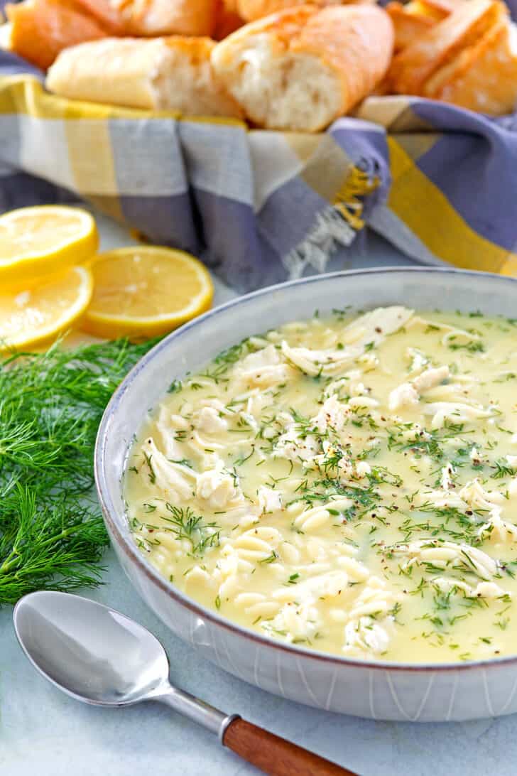 avgolemono recipe greek lemon chicken soup orzo rice egg yolks traditional authentic