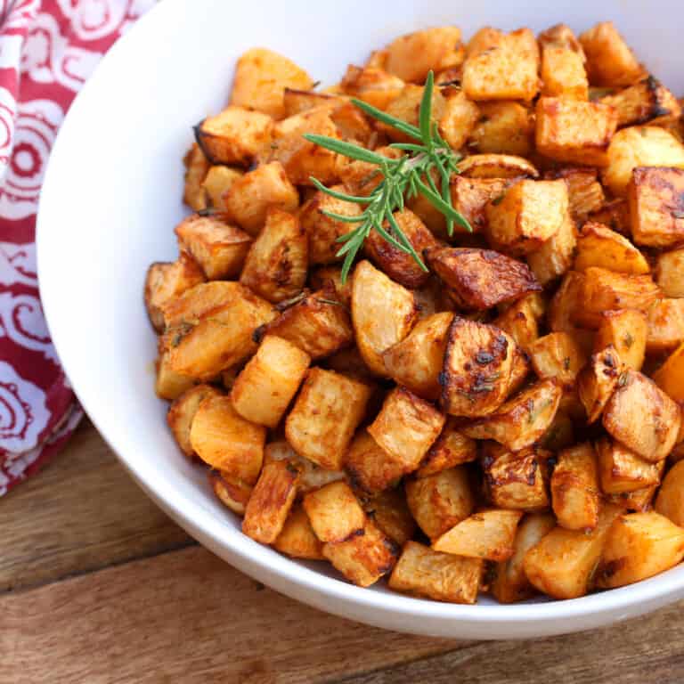 roasted rutabaga recipe oven healthy paprika garlic mustard honey maple syrup