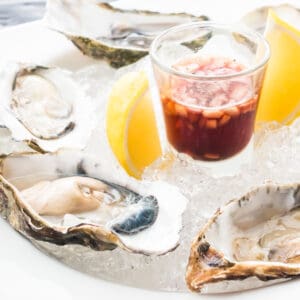 mignonette sauce recipe oysters half shell red wine vinegar white shallots pepper