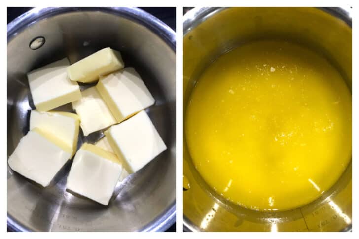 melting butter in saucepan