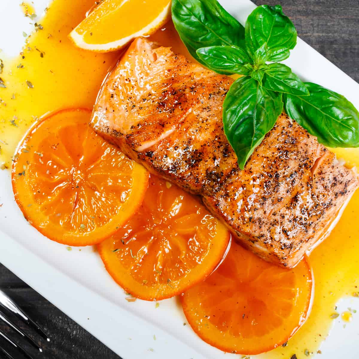 orange glazed salmon recipe honey herbs rosemary thyme white wine easy fast quick pan fried