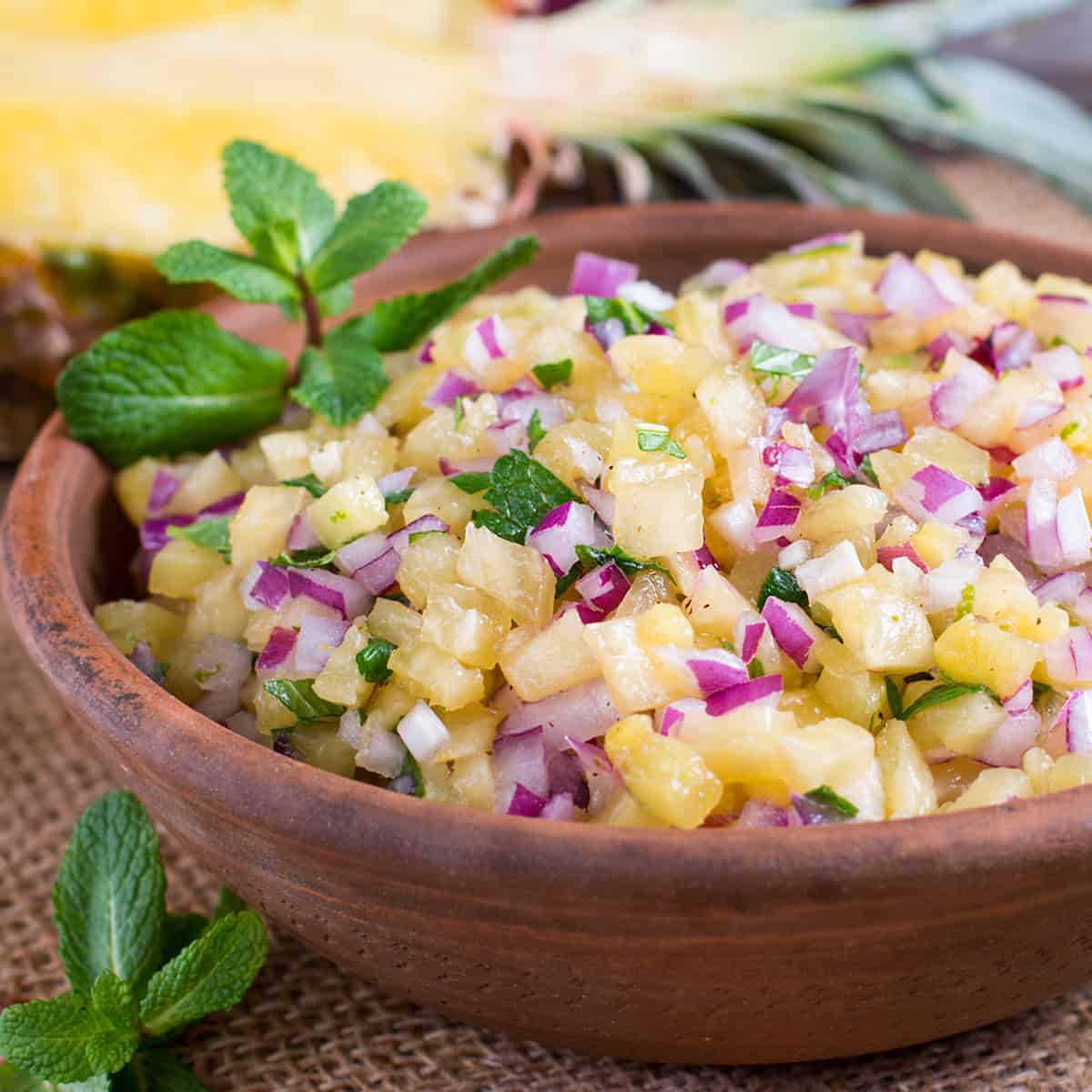 pineapple salsa recipe red onions mint meyer lemon lime jalapeno