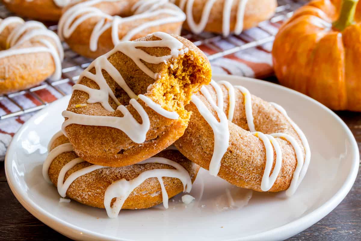 baked pumpkin donuts recipe from scratch best cinnamon glazed