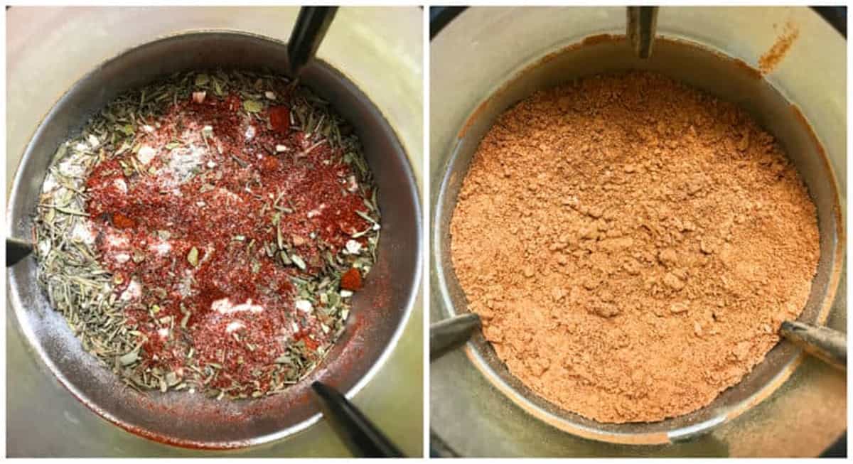 grinding spices in spice grinder