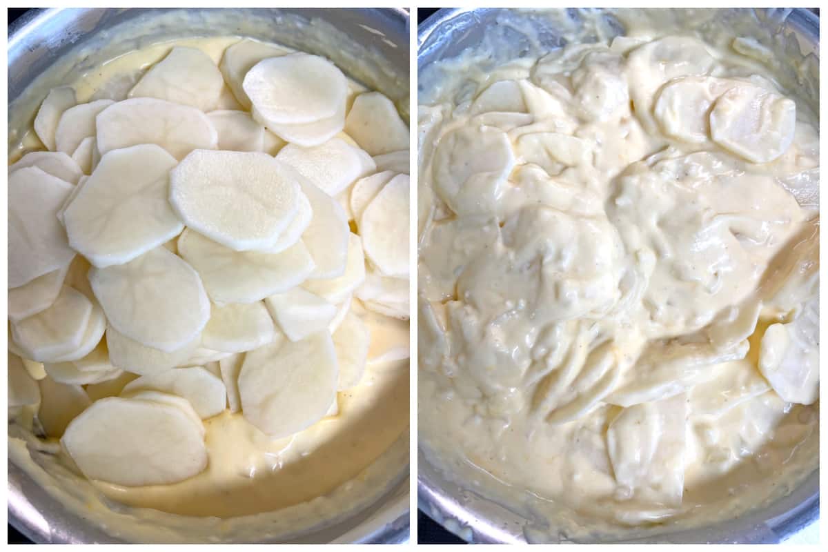 adding potatoes