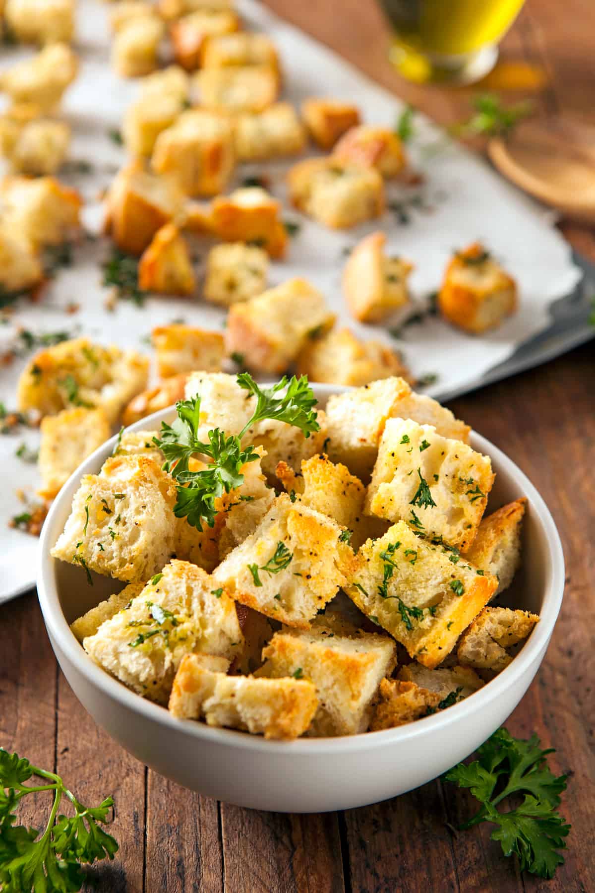 homemade croutons recipe how to make herb garlic parmesan cheese gluten free bread