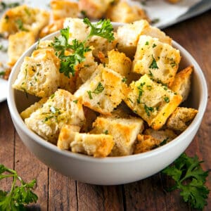 homemade croutons recipe how to make herb garlic parmesan cheese gluten free bread