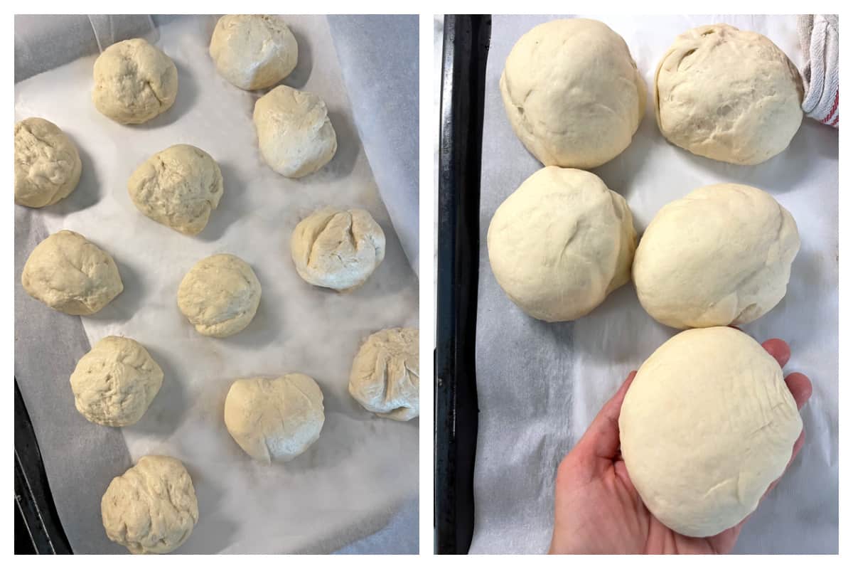 forming dough into balls
