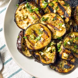 roasted eggplant recipe grilled aubergine garlic herb olive oil