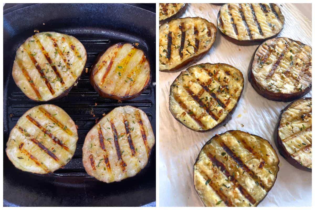 grilled eggplant recipe roasted aubergine garlic herb olive oil