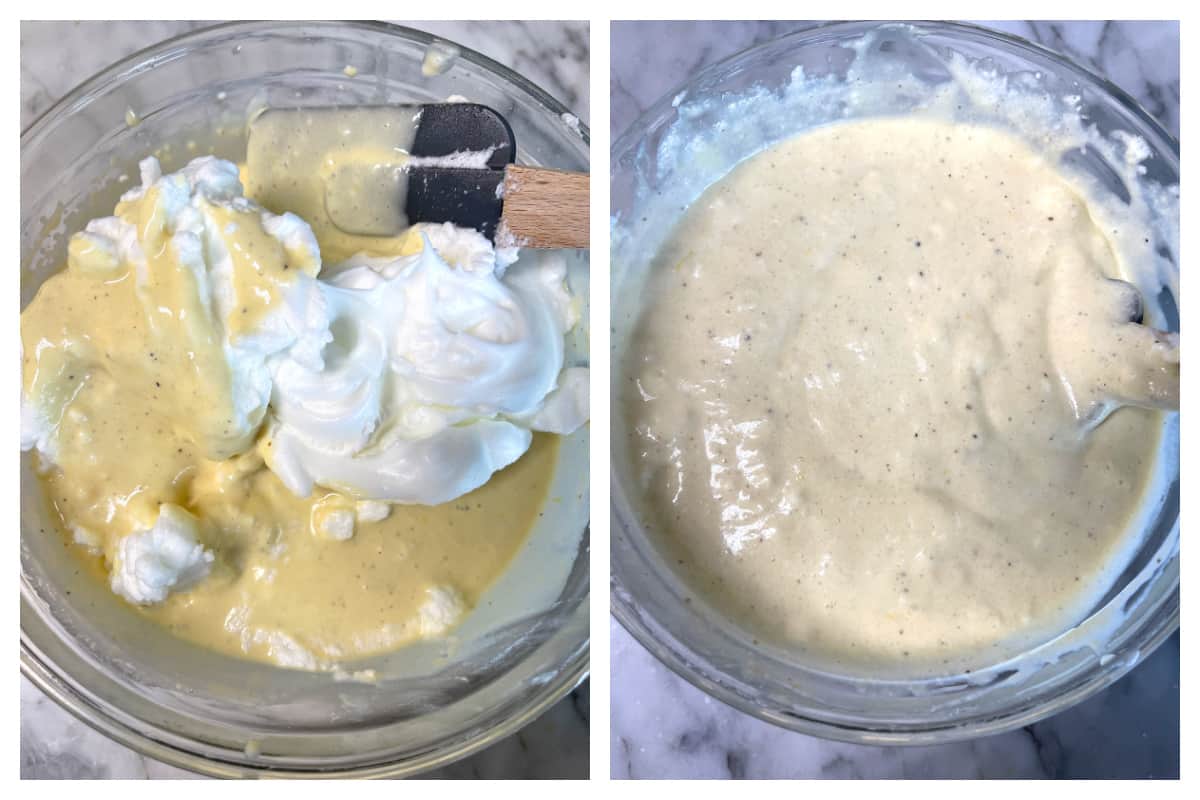 folding egg whites into batter