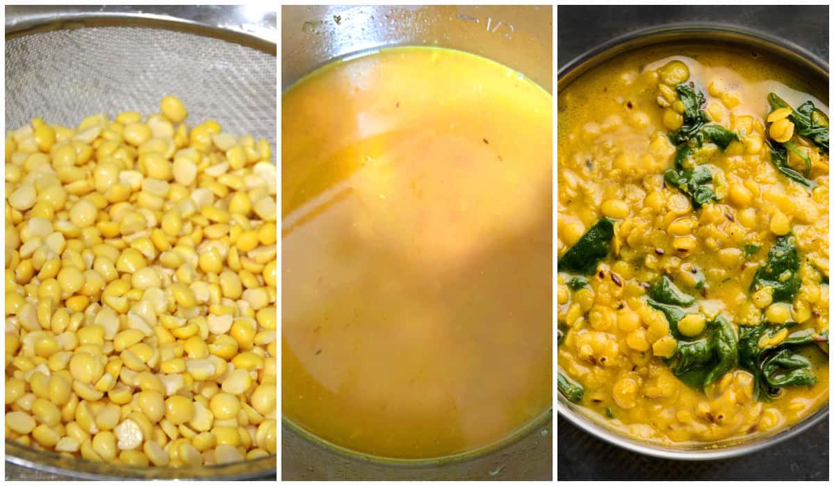 dal palak recipe indian lentil and spinach curry yellow split peas authentic traditional