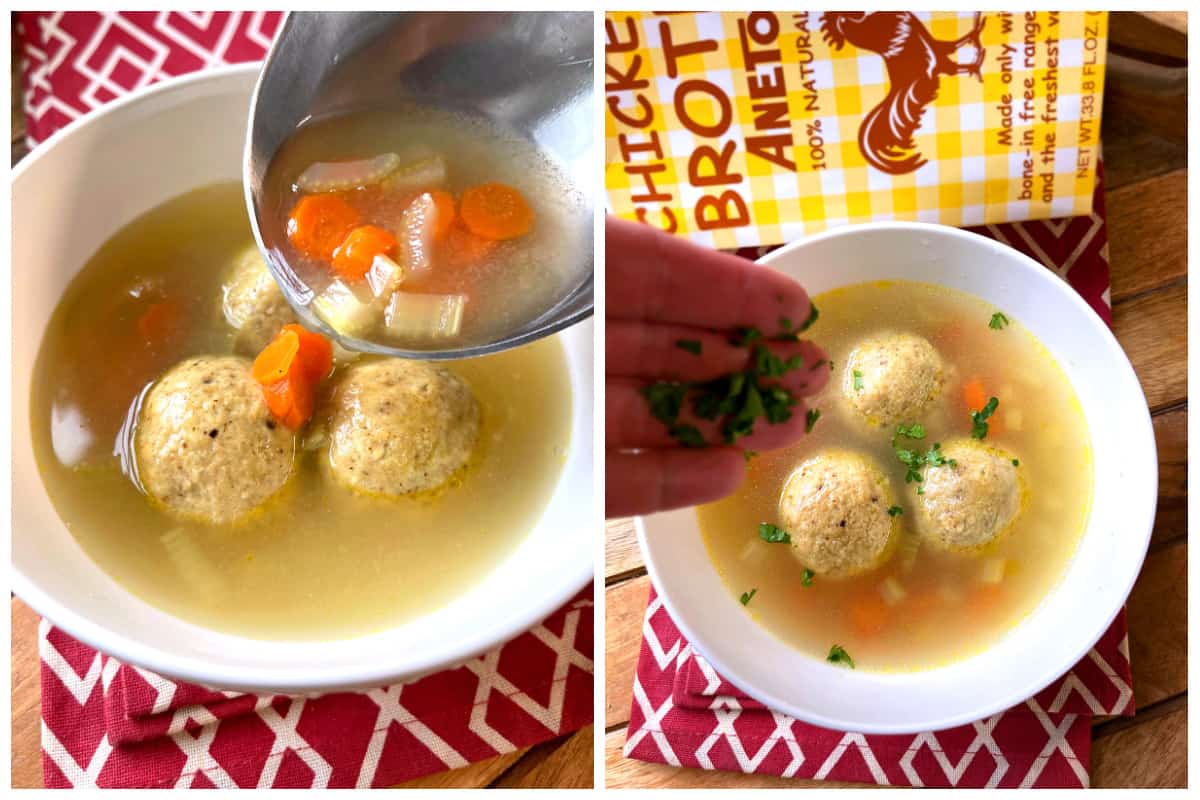 matzo ball soup recipe traditional authentic jewish best schmaltz aneto chicken broth olive oil seltzer fizzy fluffy 