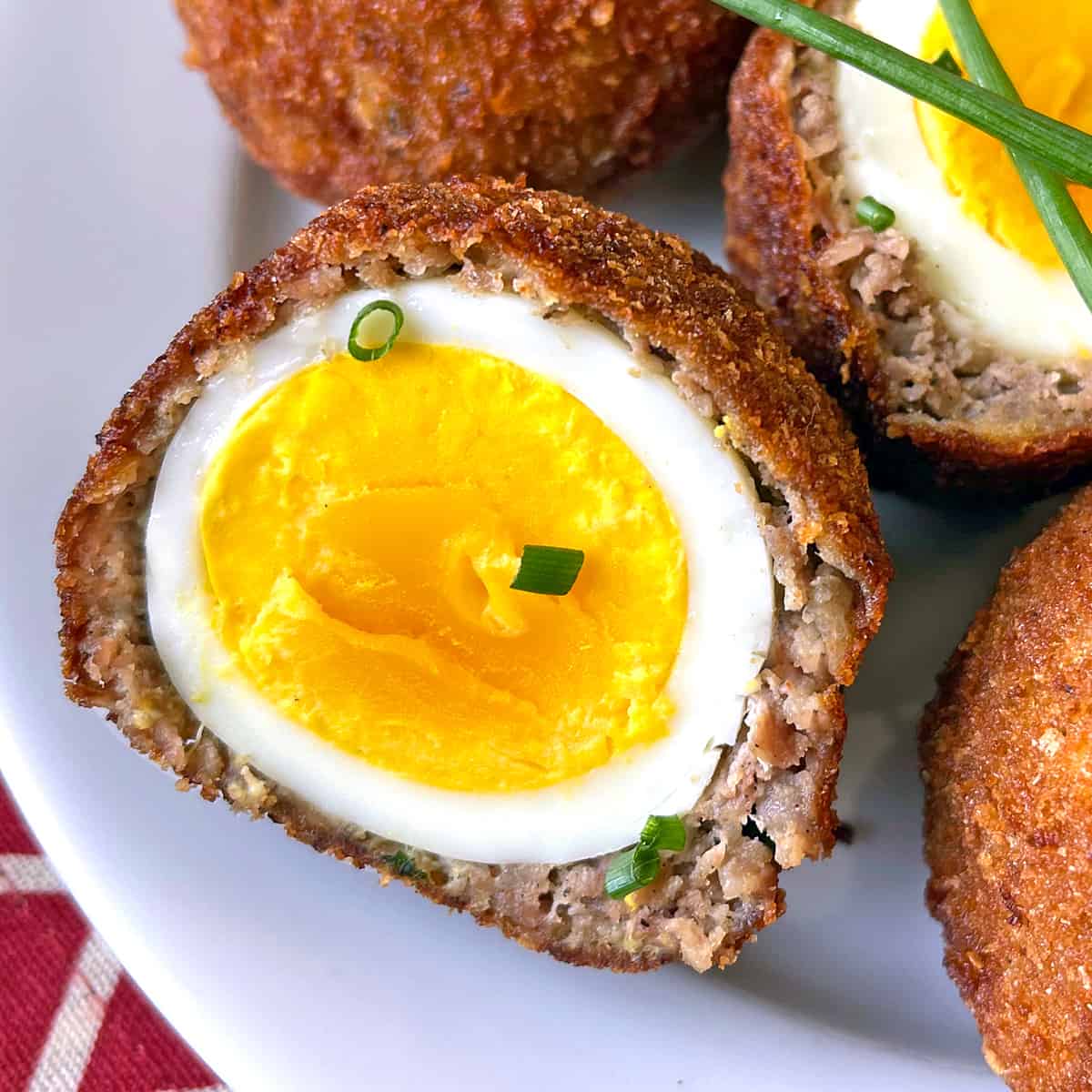 scotch eggs recipe traditional authentic british english sausage breadcrumbs breading fried mustard sauce